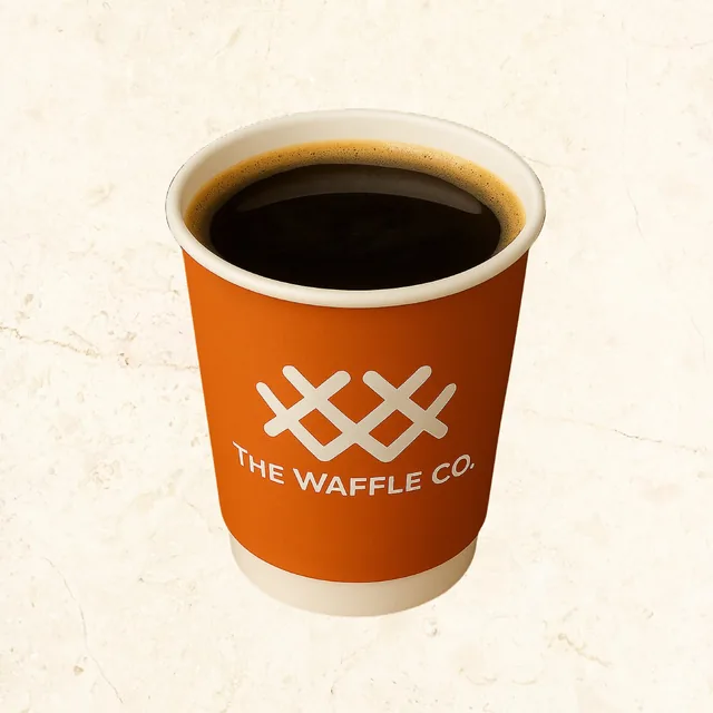 Hot Americano: hot coffee and latte at The Waffle Co.