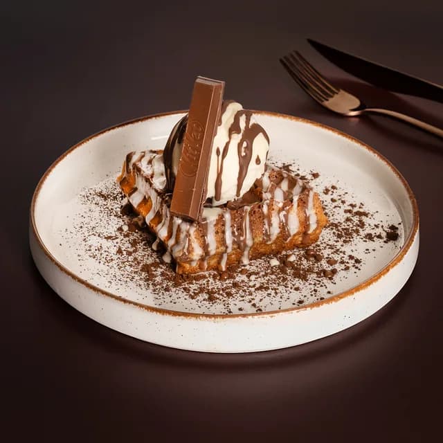 Kit Kat: eggless halal waffle dessert at The Waffle Co.