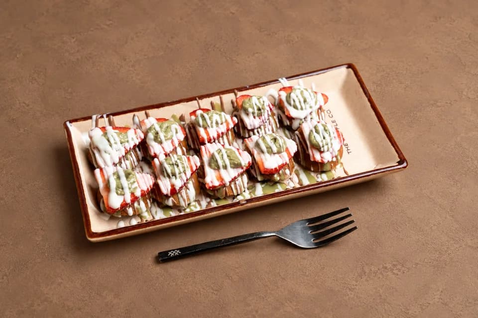 Dubai Strawberry: eggless mini pancakes dessert at The Waffle Co.