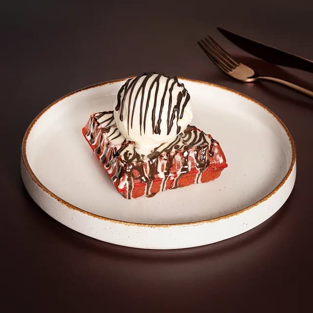 Red Velvet: eggless halal waffle dessert at The Waffle Co.